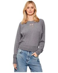 Pinko - Truien & Vesten ,Grijs ,Wol Lanzarote Trui - Lyst