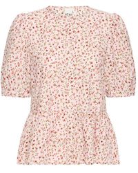 Ichi - Overhemden ,Roze ,Krijtroze Met Roze Bloem - Lyst