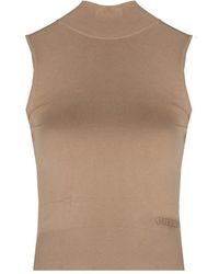 Guess - Elegante Mouwloze Trui Met Golf - Lyst