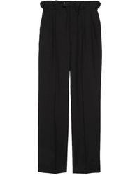 Gucci - Pantalones de lana negros con cintura paperbag - Lyst