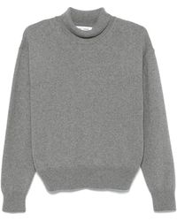 Samsøe & Samsøe - Truien & Vesten ,Grijs ,Grijs Melange Turtleneck Trui - Lyst