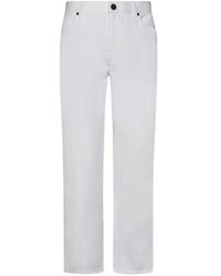 Balmain - Jeans bianchi a gamba dritta con logo ricamato - Lyst