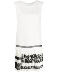 Ermanno Scervino Lace Trim Sleeveless Dress - Wit