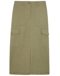 Weekend by Maxmara - Rokken ,Groen ,Katoen Canvas Katoen Calais Rok - Lyst
