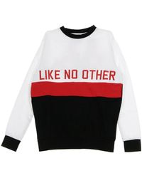 Kappa - Hoodies & Sweatvesten ,Veelkleurig Crewneck Sweatshirt Wit/Zwart/Rood - Lyst