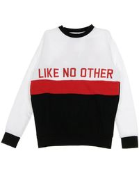 Kappa - Hoodies & Sweatvesten ,Veelkleurig Crewneck Sweatshirt Wit/Zwart/Rood - Lyst
