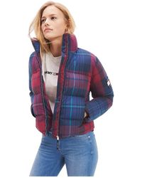 Tommy Hilfiger Dw0dw07098 Cotton Check Jacket And Jackets Women Burgundy - Rood