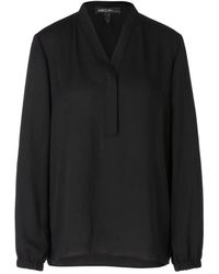 Marc Cain - Overhemden ,Zwart ,Wijde Blouse Met Volantdetails - Lyst