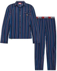 DIESEL - Nachtkleding ,Blauw ,Katoen Set-Paul-D-Core Pyjamaset - Lyst