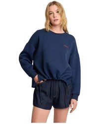 Kocca - Hoodies & Sweatvesten ,Blauw ,Felpa Con Stampa E Coulisse - Lyst