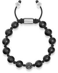 Nialaya - Diamond Perlenarmband Mit Mattem Onyx Und Sterlingsilber - Lyst