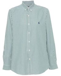 Ralph Lauren - Overhemden ,Groen ,Katoen Overhemd Met Button-Down Kraag - Lyst