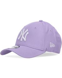 KTZ - Accessoires ,Paars ,Katoen Ny Yankees Gebogen Klep Pet - Lyst