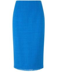 Alberta Ferretti - Rokken ,Blauw ,Wol Gonna Midi - Lyst