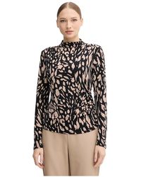 Joseph Ribkoff - Overhemden ,Veelkleurig ,Polyester Top Met Hoge Hals En Dierenprint - Lyst