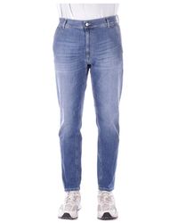 Dondup - Blaue jeans mit logo reißverschluss - Lyst