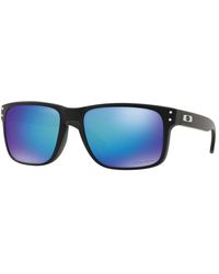 Oakley - Matte schwarze sonnenbrille mit prizm sapphire - Lyst