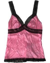 Dolce & Gabbana - Pyjama'S Nachthemden Zijde Satijnen Hemdje Vneck Kanten Rand - Lyst