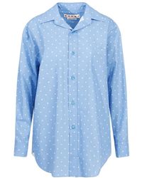 Marni - Camisa de algodón en azul iris - Lyst