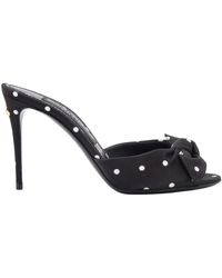 Dolce & Gabbana - Satin sandalen mit polka-dot-motiv und schleifendetail - Lyst