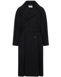 Saint Laurent - Belted Coats - Lyst