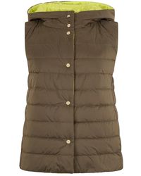 Herno - Jassen ,Bruin ,Nylon Nuage & Nylon Ultralight Reversible Down Vest - Lyst
