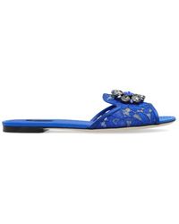 Dolce & Gabbana - Bianca Sandalen Met Broche - Lyst