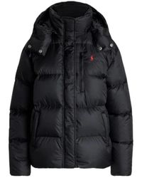 Polo Ralph Lauren - Jassen ,Zwart ,Nylon Gewatteerde Waterdichte Donsjas - Lyst