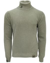 Bob - Truien & Vesten ,Groen ,Wol Groene Militaire Stijl Wollen Coltrui - Lyst