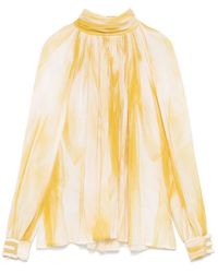 Elisabetta Franchi - Schickes Gelb & Weißes Hemd - Lyst