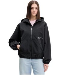 KARL LAGERFELD - Jassen ,Zwart ,Katoen Hooded Windbreaker - Lyst