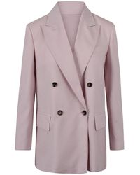 Max Mara - Jassen ,Roze ,Wol Ombrosa Double-Breasted Wollen Blazer - Lyst