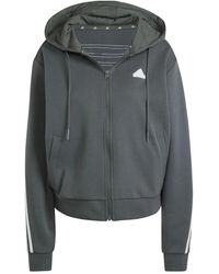 adidas - Future icons 3 stripes zip hoodie - Lyst