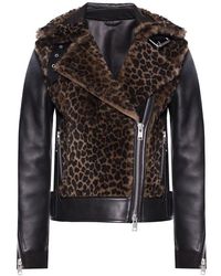 AllSaints 'elia' Shearling Biker Jacket - Zwart