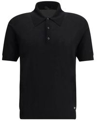 Prada - Gerippter Polo-Pullover Mit Kurzen Ärmeln - Lyst