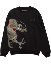 Maharishi - Zwarte Draak & Tijgers Geborduurd Sweatshirt - Lyst