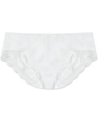 Hanro - Ondergoed ,Wit ,Katoen Cotton Lace Midi Slip - Lyst