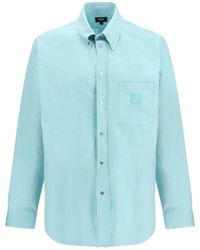 Fendi - Overhemden ,Blauw ,Katoen Oxford Katoenen Overhemd - Lyst