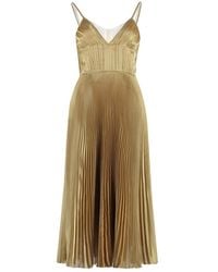Prada - Geplooide Midi Jurk - Lyst