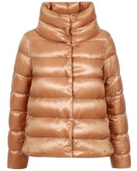 Herno - Jassen ,Bruin ,Nylon Amelia Short Down Jacket - Lyst