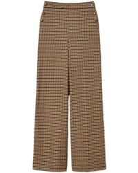 Twinset - Broeken ,Bruin ,Wol Elegante Kamel & Zwart Wollen Broek - Lyst