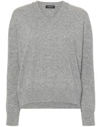 Fabiana Filippi - Pailletten-detail v-ausschnitt wollpullover - Lyst