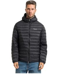 ARMANI EXCHANGE - Jassen ,Zwart ,Nylon Zwarte Donsjas Met Hoge Kraag - Lyst