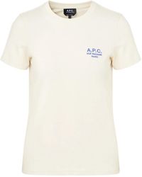 A.P.C. - Weiße baumwoll t-shirt - Lyst