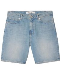 Lacoste - Korte Broeken ,Blauw ,Denim Straight Fit Denim Bermuda Shorts - Lyst