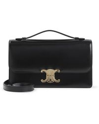 Celine - Tassen ,Zwart ,Leer Medium Triomphe Folio - Lyst
