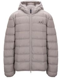 Sun 68 - Jassen ,Grijs ,Leer Down Jacket - Lyst