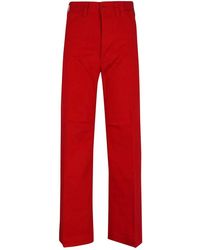 Polo Ralph Lauren - Pantalones rojos cropped flat front - Lyst