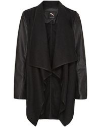 Btfcph - Woll-Strickjacke Mit Lederärmeln - Lyst
