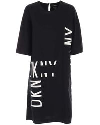 DKNY - Vestido logo - Lyst